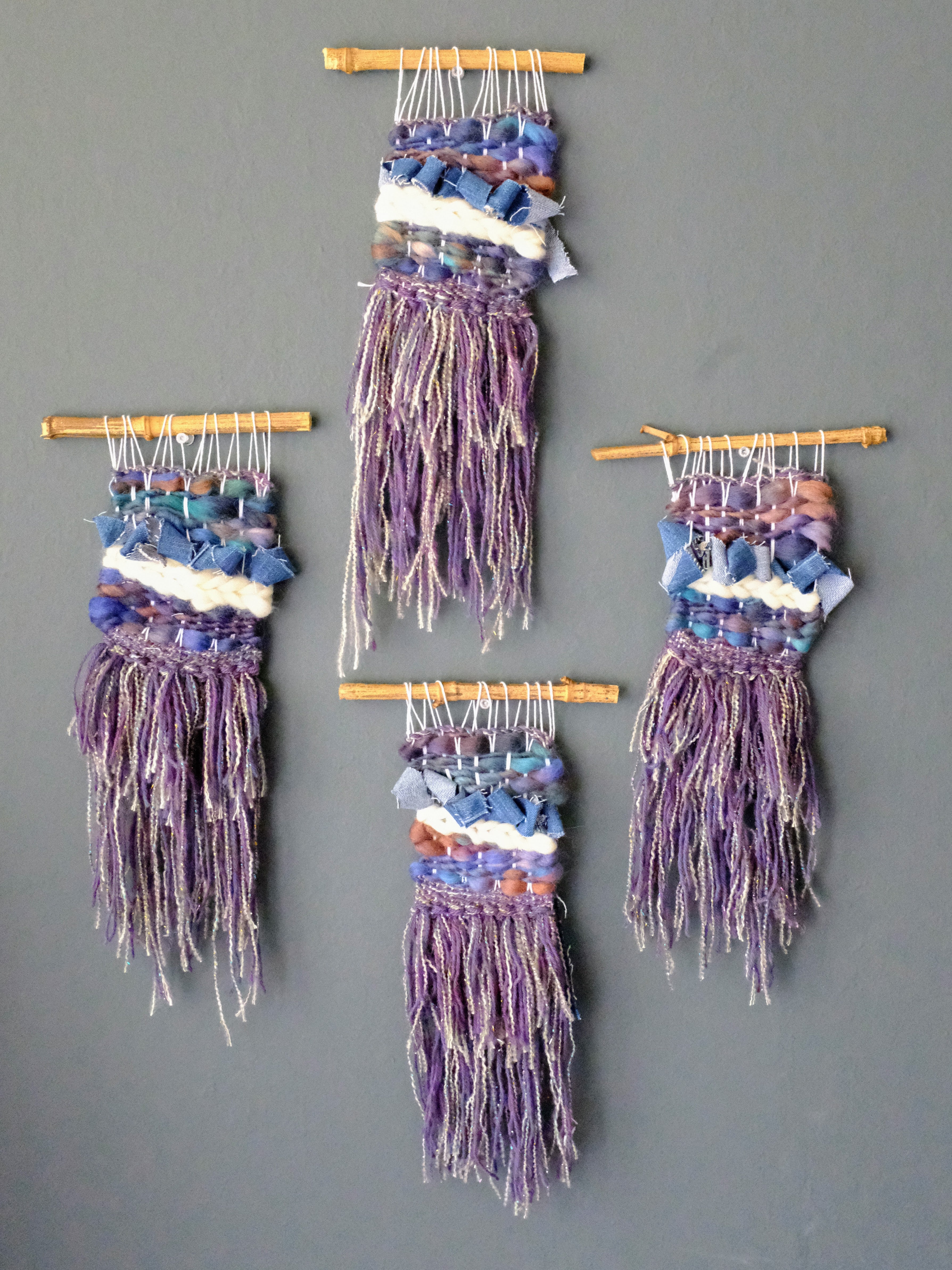 Blue woven wall online hanging