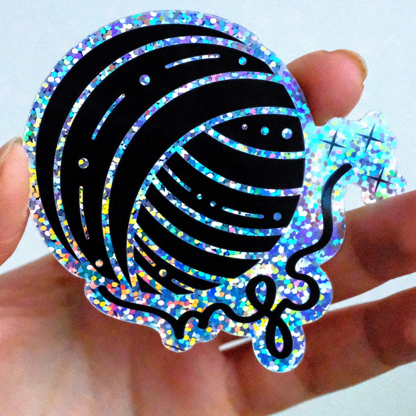 Glitter Magic Yarn Ball Sticker