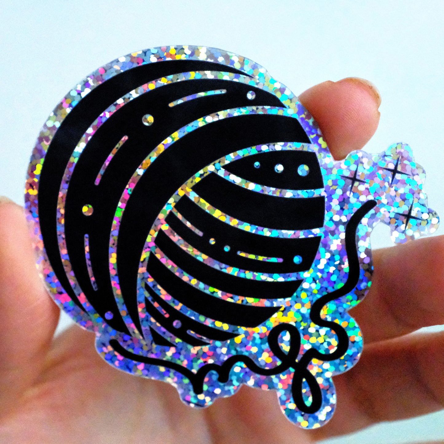 Glitter Magic Yarn Ball Sticker